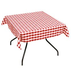10 Pcs 52" x 52" Square Polyester Plaid Dinner Tablecloth