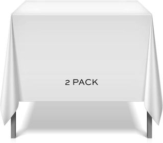 2 Square Tablecloth Covers 52x52 Inch Table Cloths for Square or Round Table 200 GSM Washable Wrinkle Resistant Fabric for Weddings Kitchen Resta