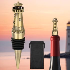 Creative Lighthouse Wine Stopper, Seals The Aroma Of Wine, Protects High-quality Wine, And Serves As A Premium Tool For Wine Preservation. (Option: Bronze HJS2303)