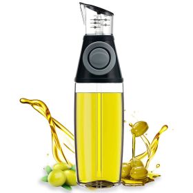 1pc Oil Dispenser Bottle; 17oz Olive Oil Dispenser Oil Sprayer; Clear Glass Refillable Oil And Vinegar Dispenser Bottle With Measuring Scale Pump (Quantity: 1)
